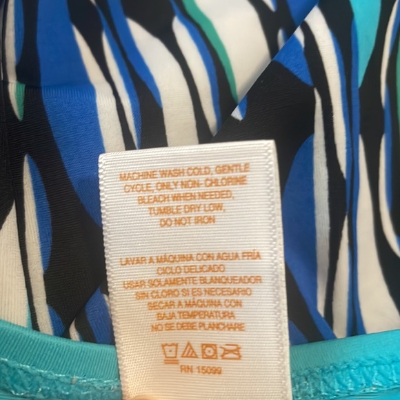 Tropical escape tankini swimsuit top abstract geometric ovals women’s size 10 - Picture 15 of 15